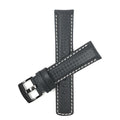Bandini Mens Leather Carbon Fiber Pattern Watch Band Strap - 20mm, 22mm, 24mm