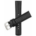 Bandini Mens Leather Carbon Fiber Pattern Watch Band Strap - 20mm, 22mm, 24mm