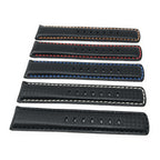 Bandini Mens Leather Carbon Fiber Pattern Watch Band Strap - 20mm, 22mm, 24mm