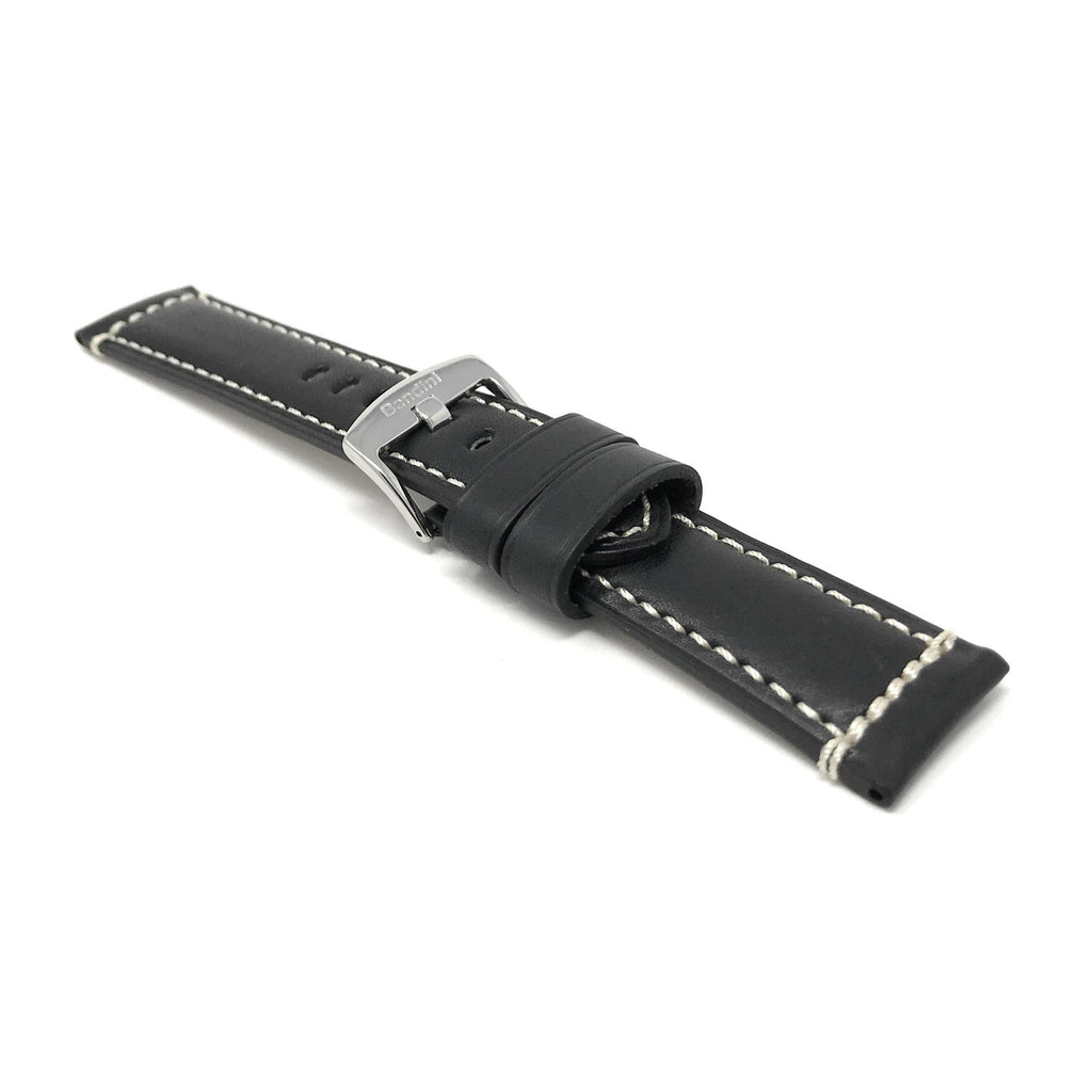 Bandini Mens Leather Watch Strap, Double Stitch - 22mm, 24mm
