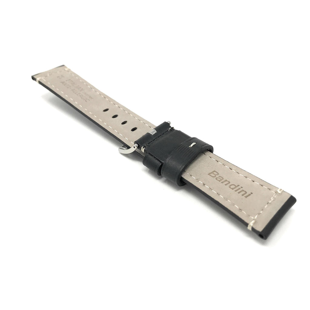 Bandini Mens Leather Watch Strap, Double Stitch - 22mm, 24mm