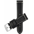 Bandini Mens Leather Watch Strap, Double Stitch - 22mm, 24mm