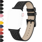 Bandini Leather Rally Racing Watch Band for Apple Watch - Black Buckle