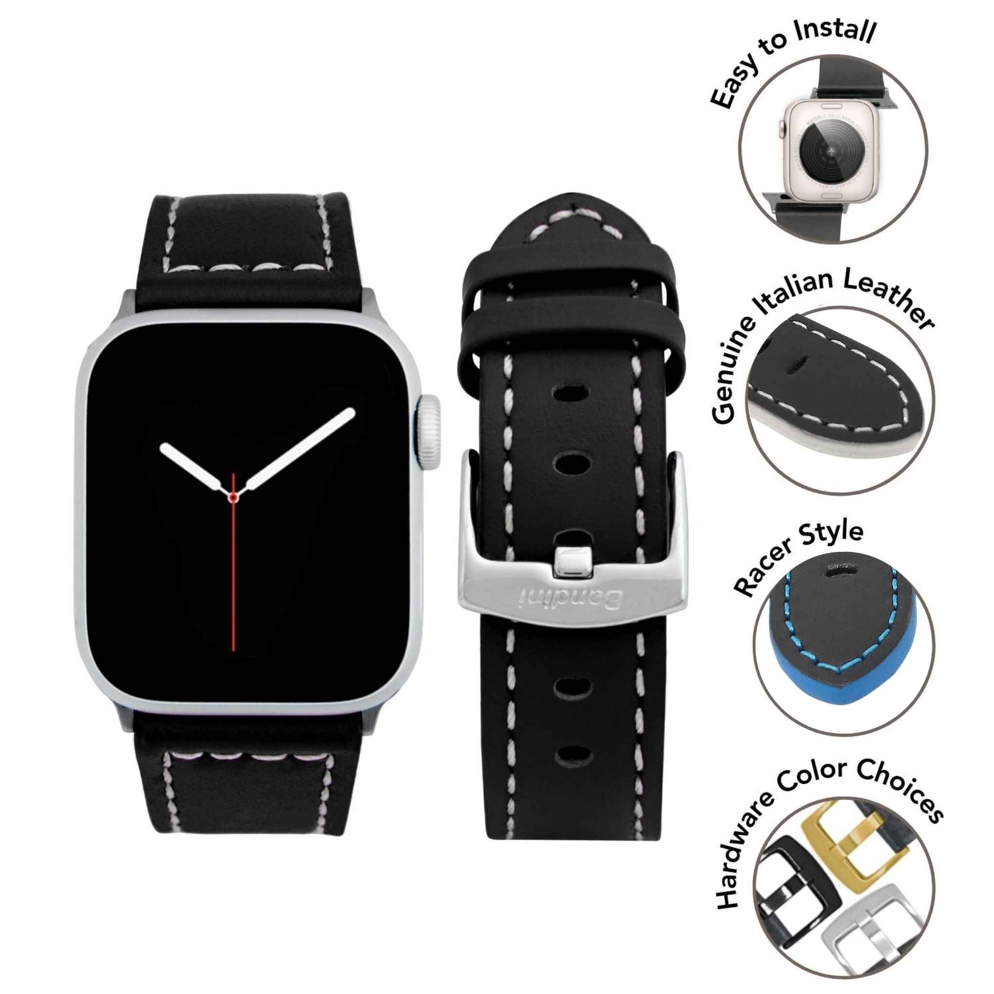Bandini Two-Tone Leather Aviator Watch Band for Apple Watch
