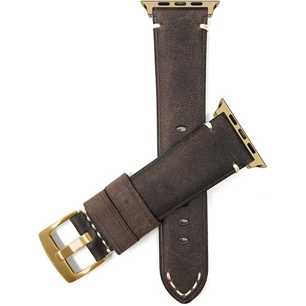 Bandini Mens Vintage Distressed Leather Watch Band for Apple Watch