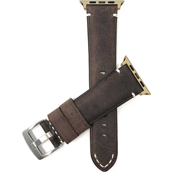 Bandini Mens Vintage Distressed Leather Watch Band for Apple Watch