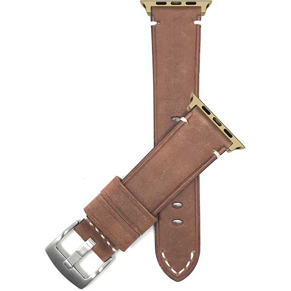 Bandini Mens Vintage Distressed Leather Watch Band for Apple Watch