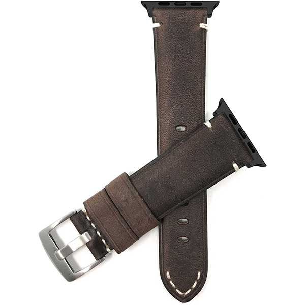 Bandini Mens Vintage Distressed Leather Watch Band for Apple Watch