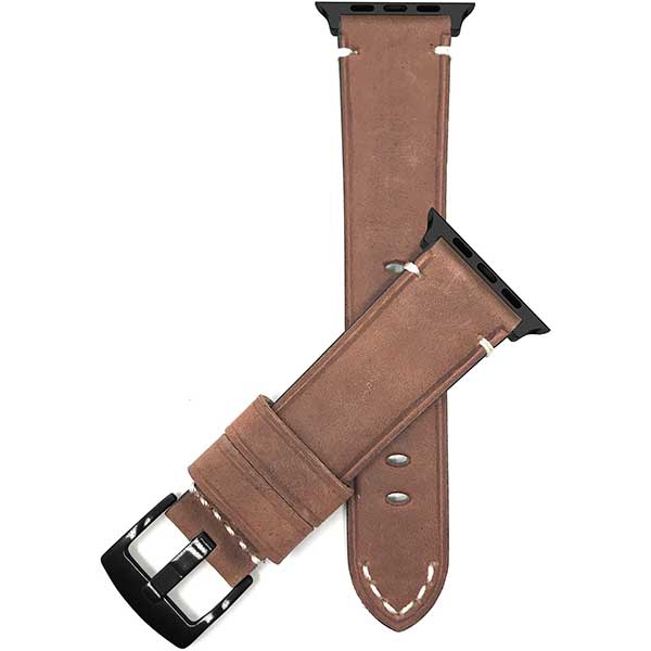 Bandini Mens Vintage Distressed Leather Watch Band for Apple Watch