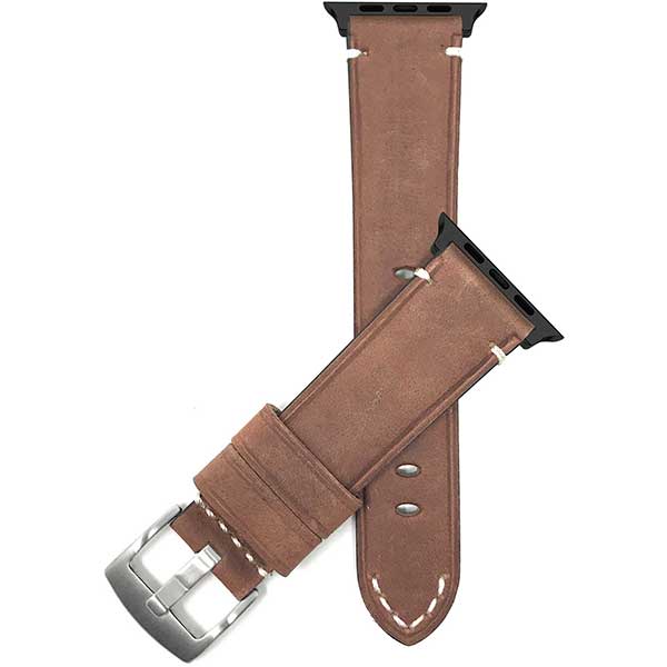 Bandini Mens Vintage Distressed Leather Watch Band for Apple Watch