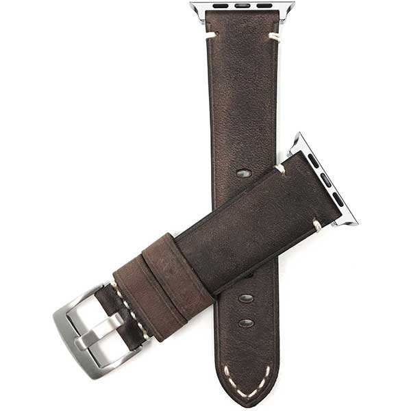 Bandini Mens Vintage Distressed Leather Watch Band for Apple Watch