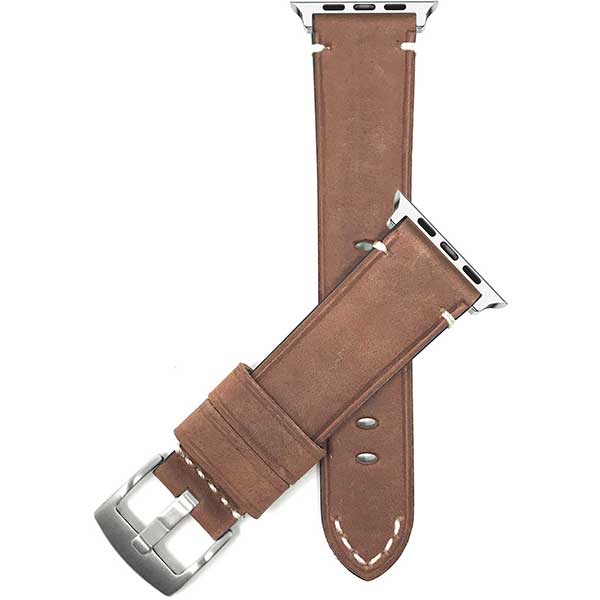 Bandini Mens Vintage Distressed Leather Watch Band for Apple Watch