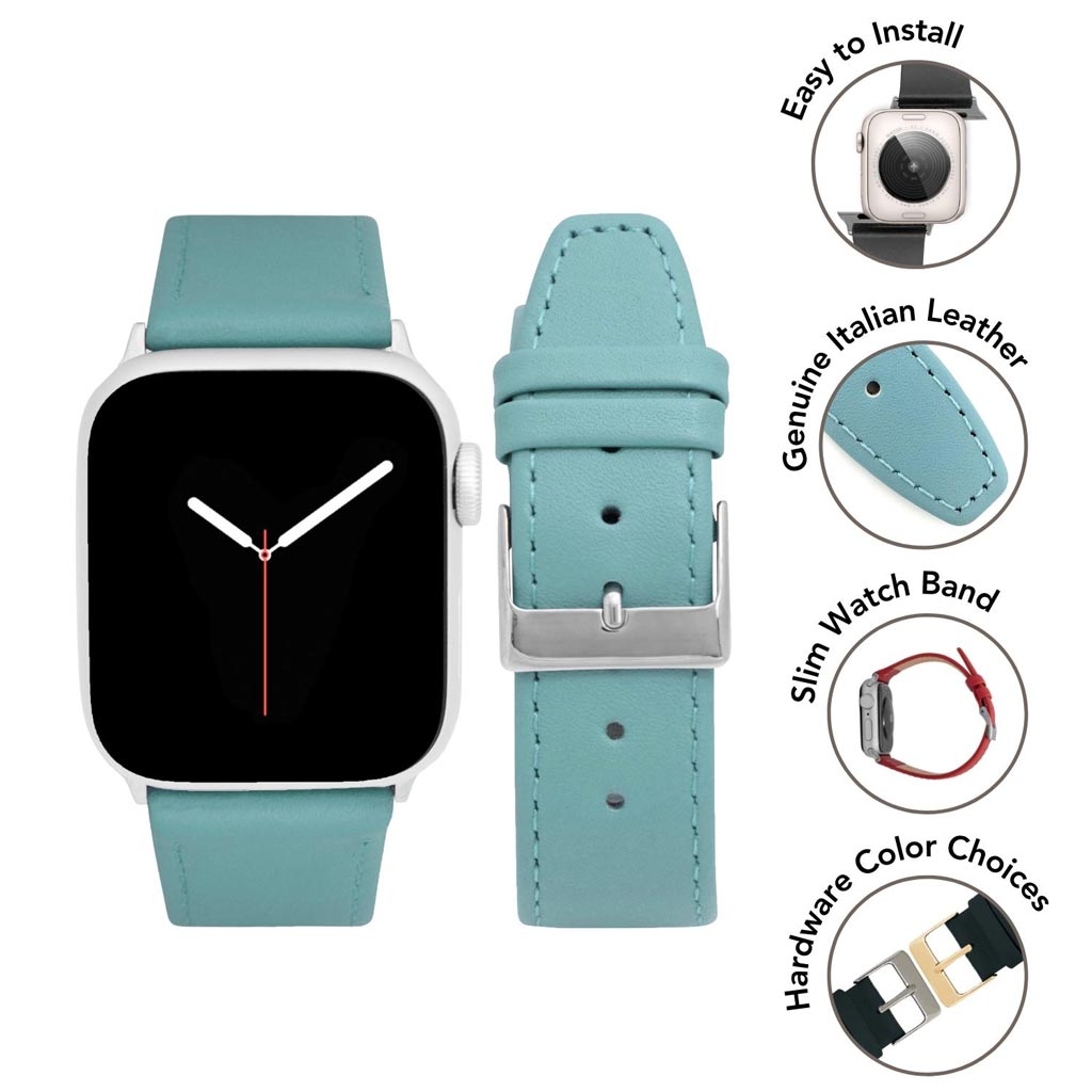 Bandini Classic Thin Leather Watch Band for Apple Watch - Buffalo Pattern