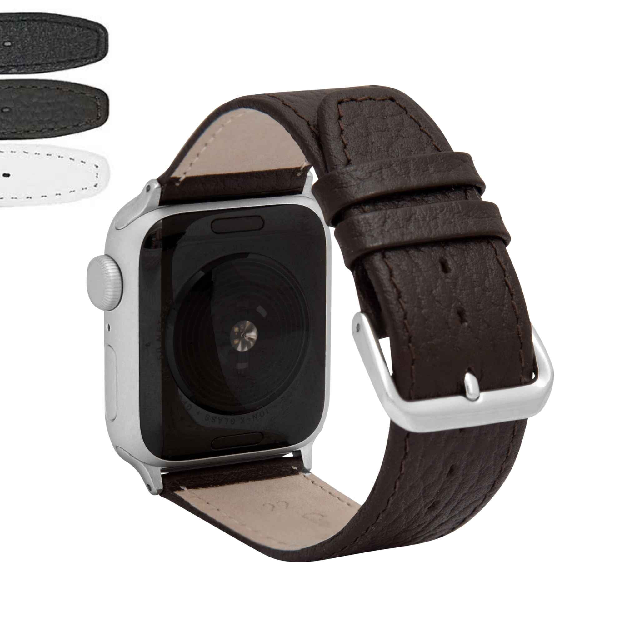 Bandini Classic Thin Leather Watch Band for Apple Watch - Buffalo Pattern
