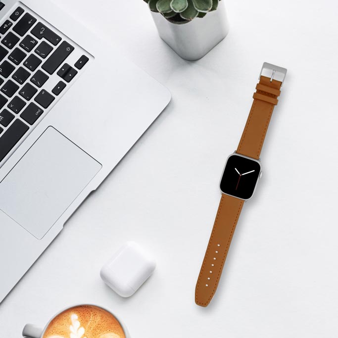 Bandini Classic Thin Leather Watch Band for Apple Watch