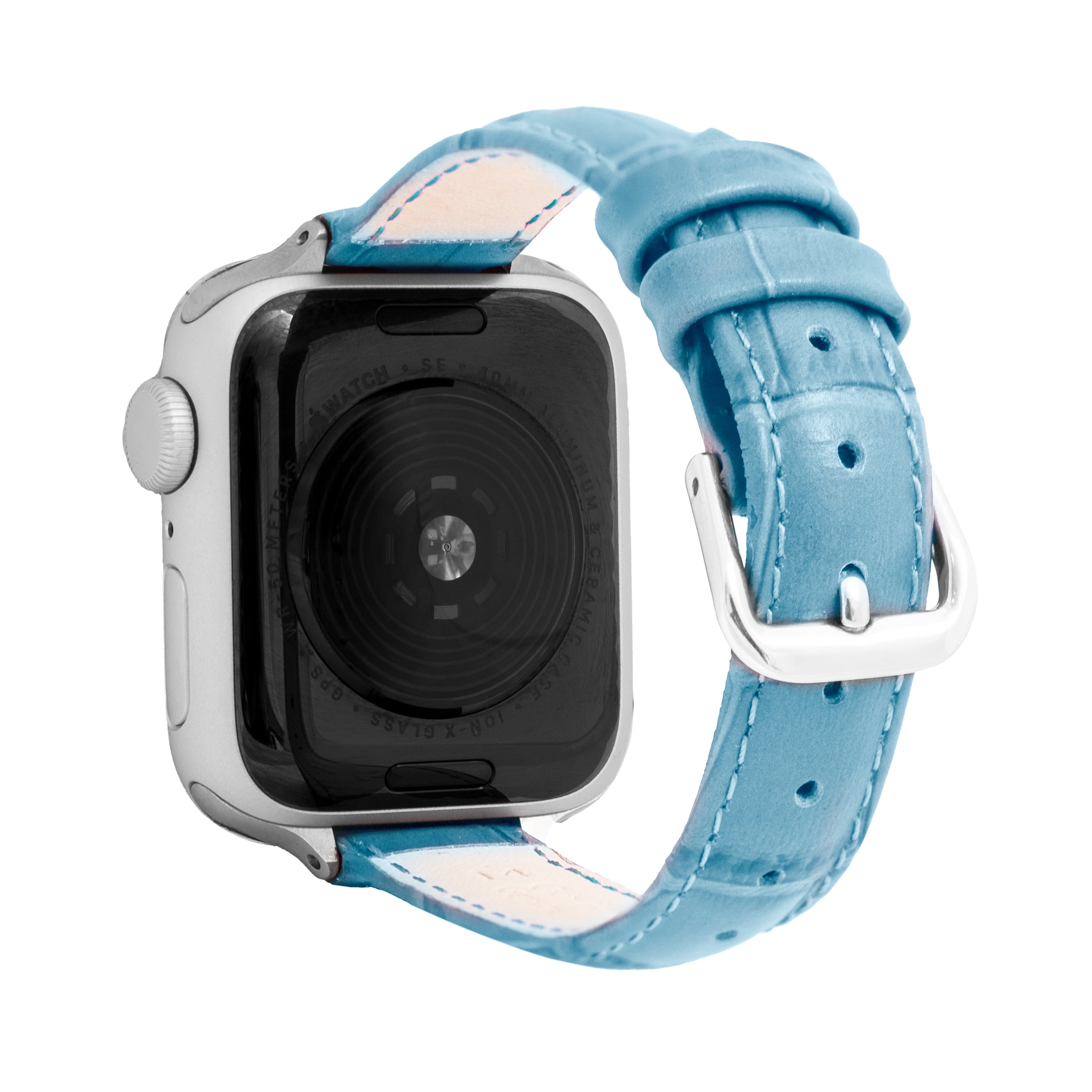 Bandini Slim Womens Leather Watch Band for Apple Watch - Premium Top Grain Alligator Embossed Strap