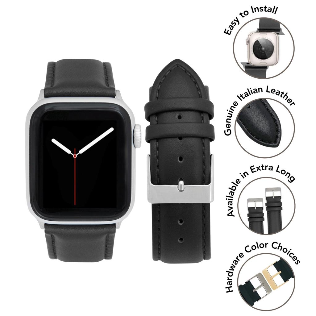 Bandini Leather Classic Watch Band for Apple Watch - Semi-Padded