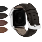 Bandini Mens Classic Padded Leather Watch Band for Apple Watch