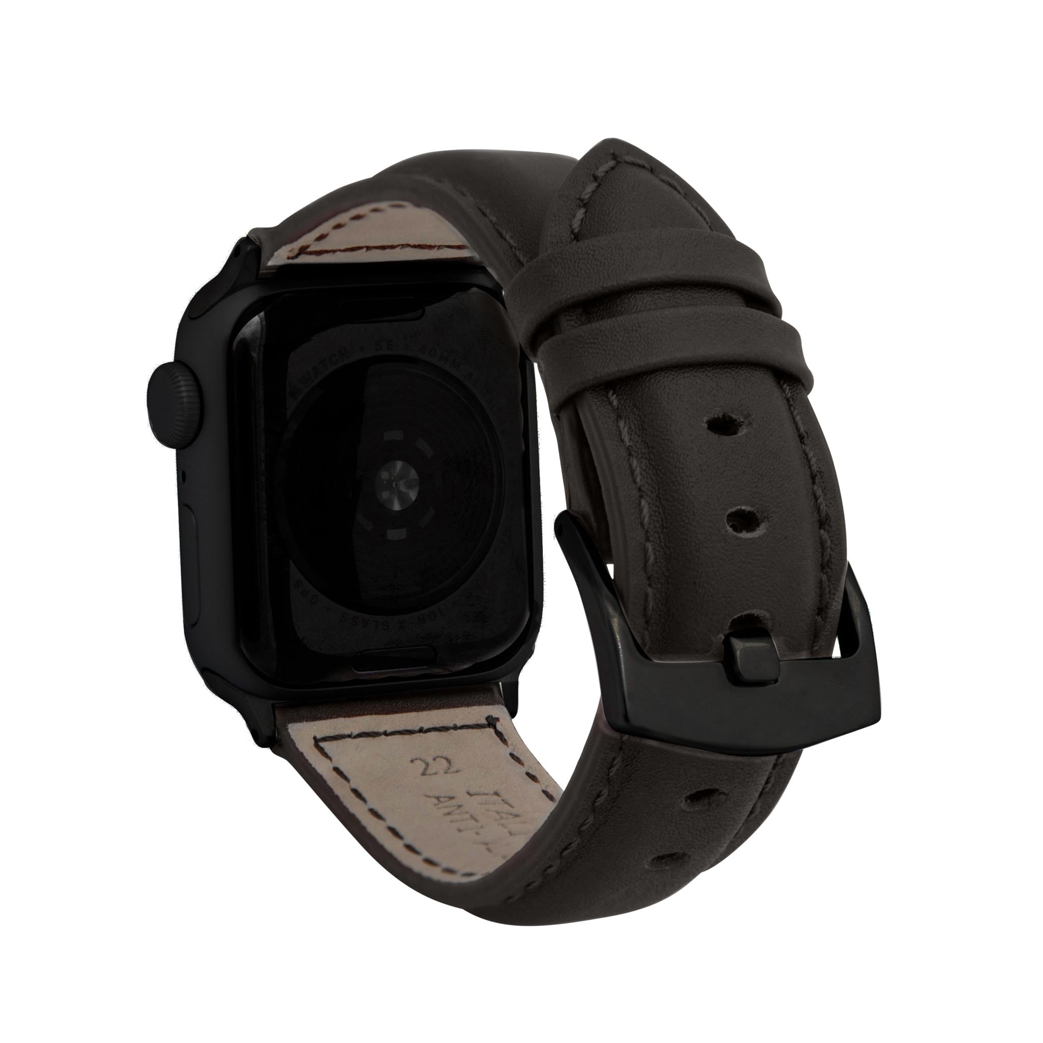 Bandini Mens Classic Padded Leather Watch Band for Apple Watch