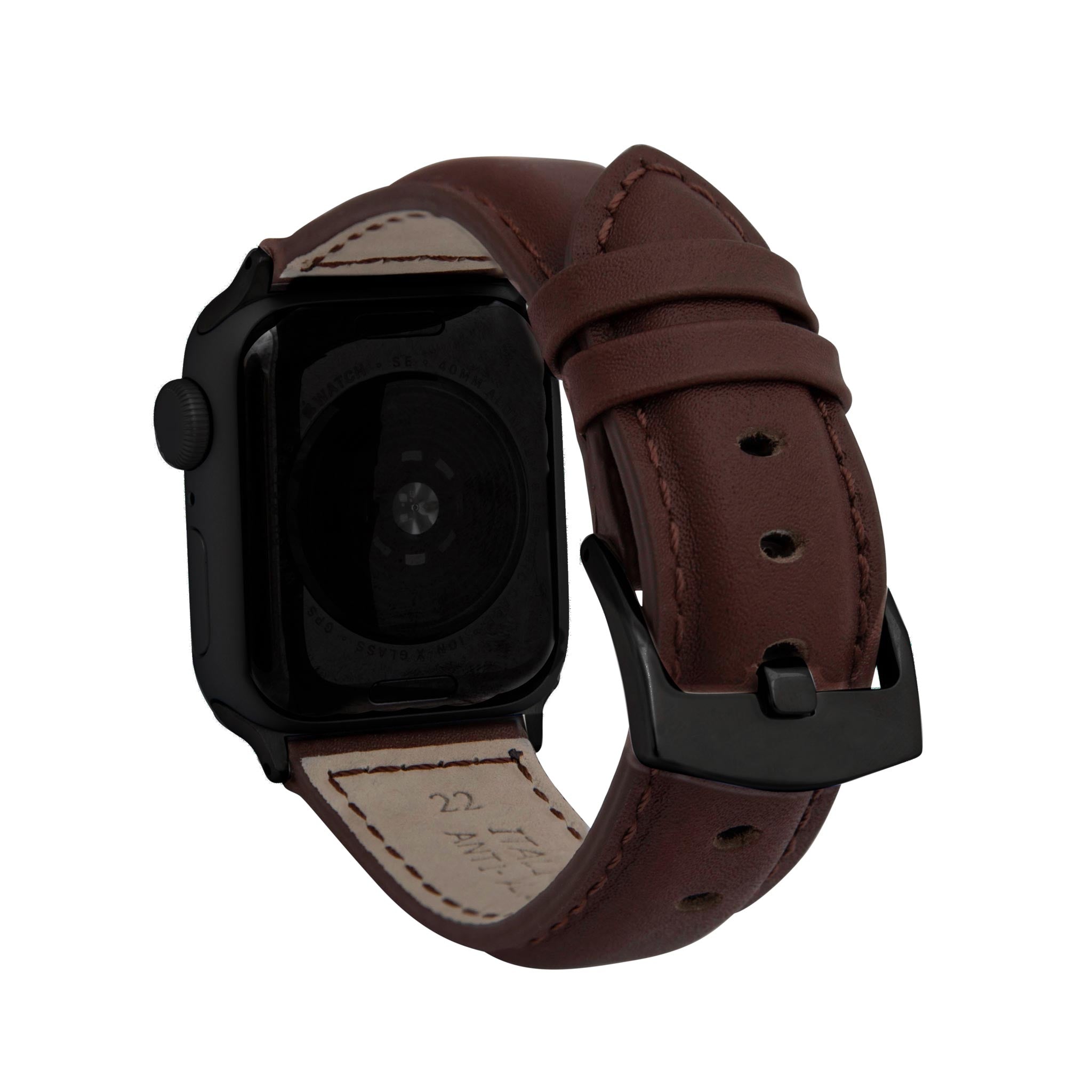 Bandini Mens Classic Padded Leather Watch Band for Apple Watch