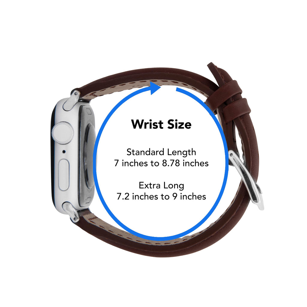 Bandini Mens Classic Padded Leather Watch Band for Apple Watch