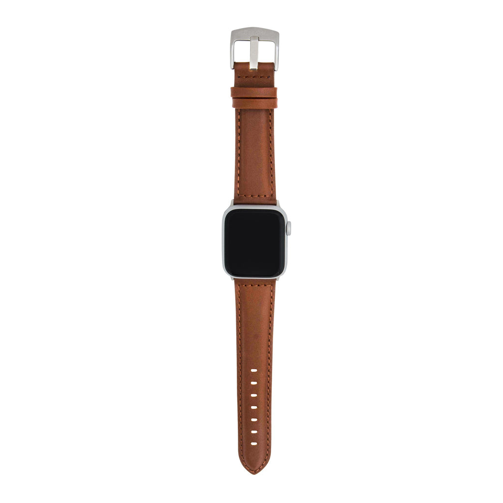 Bandini Mens Classic Padded Leather Watch Band for Apple Watch
