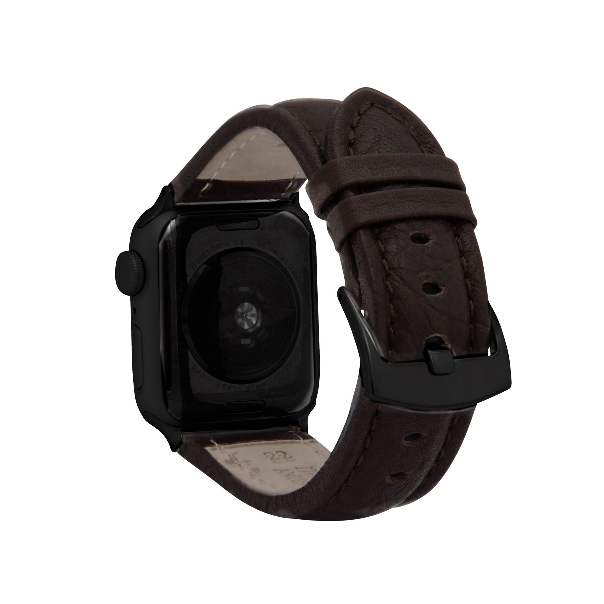 Bandini Mens Classic Padded Leather Watch Band for Apple Watch - Buffalo Pattern