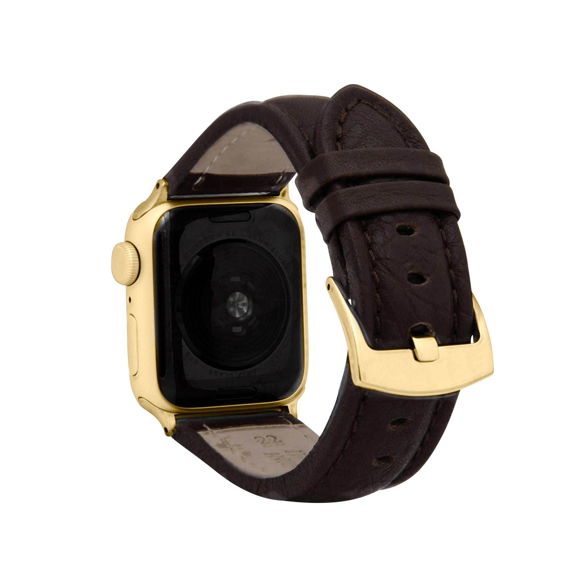 Bandini Mens Classic Padded Leather Watch Band for Apple Watch - Buffalo Pattern