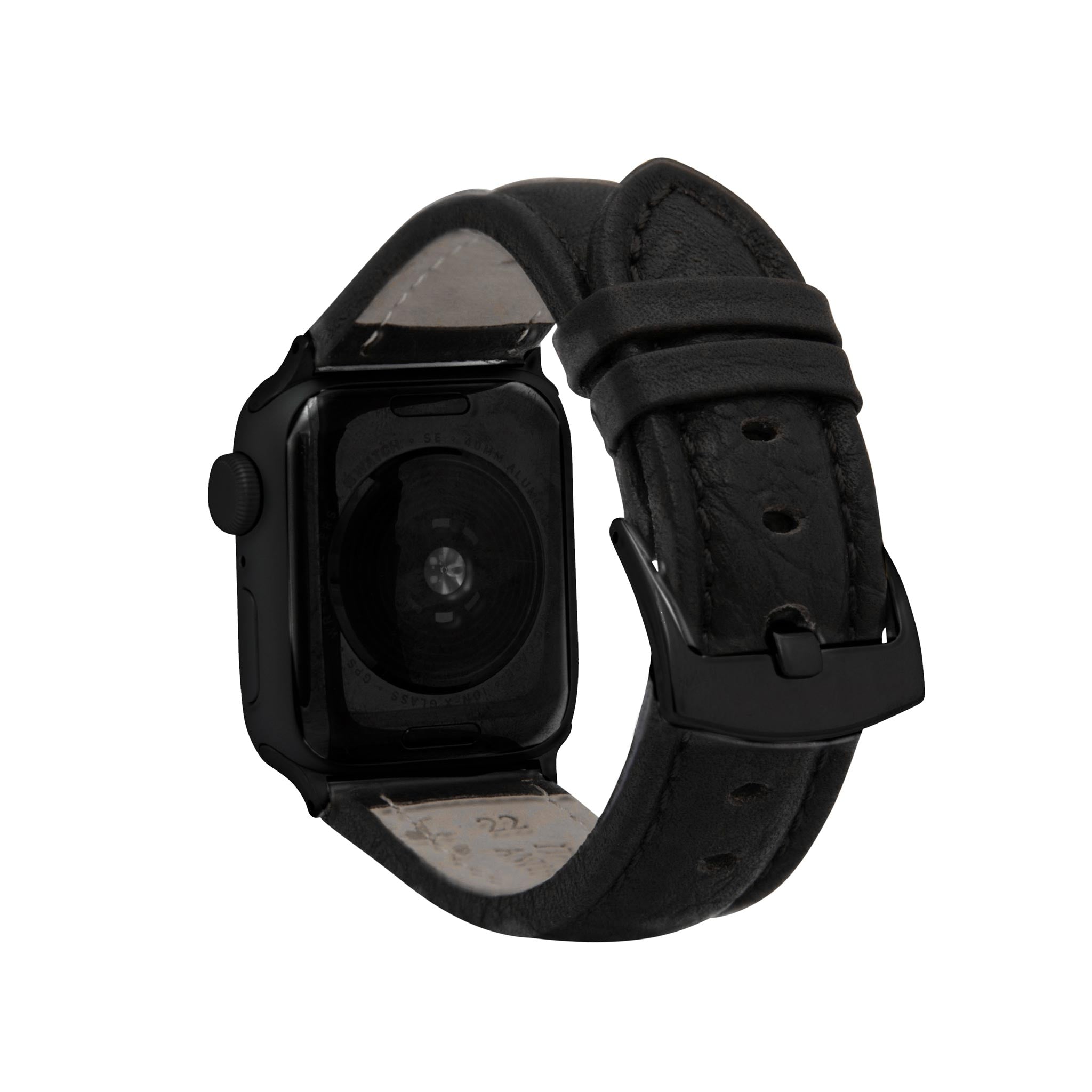 Bandini Mens Classic Padded Leather Watch Band for Apple Watch - Buffalo Pattern