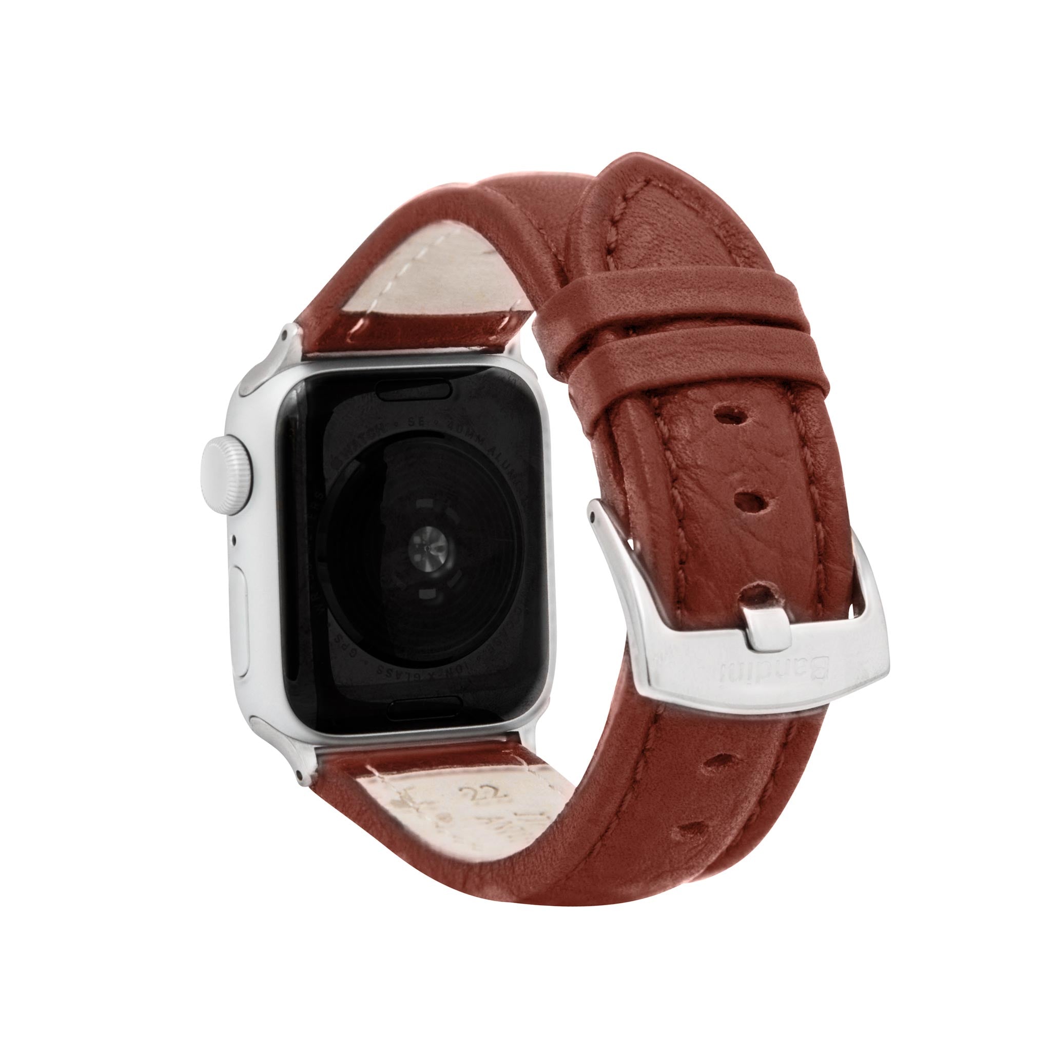 Bandini Mens Classic Padded Leather Watch Band for Apple Watch - Buffalo Pattern