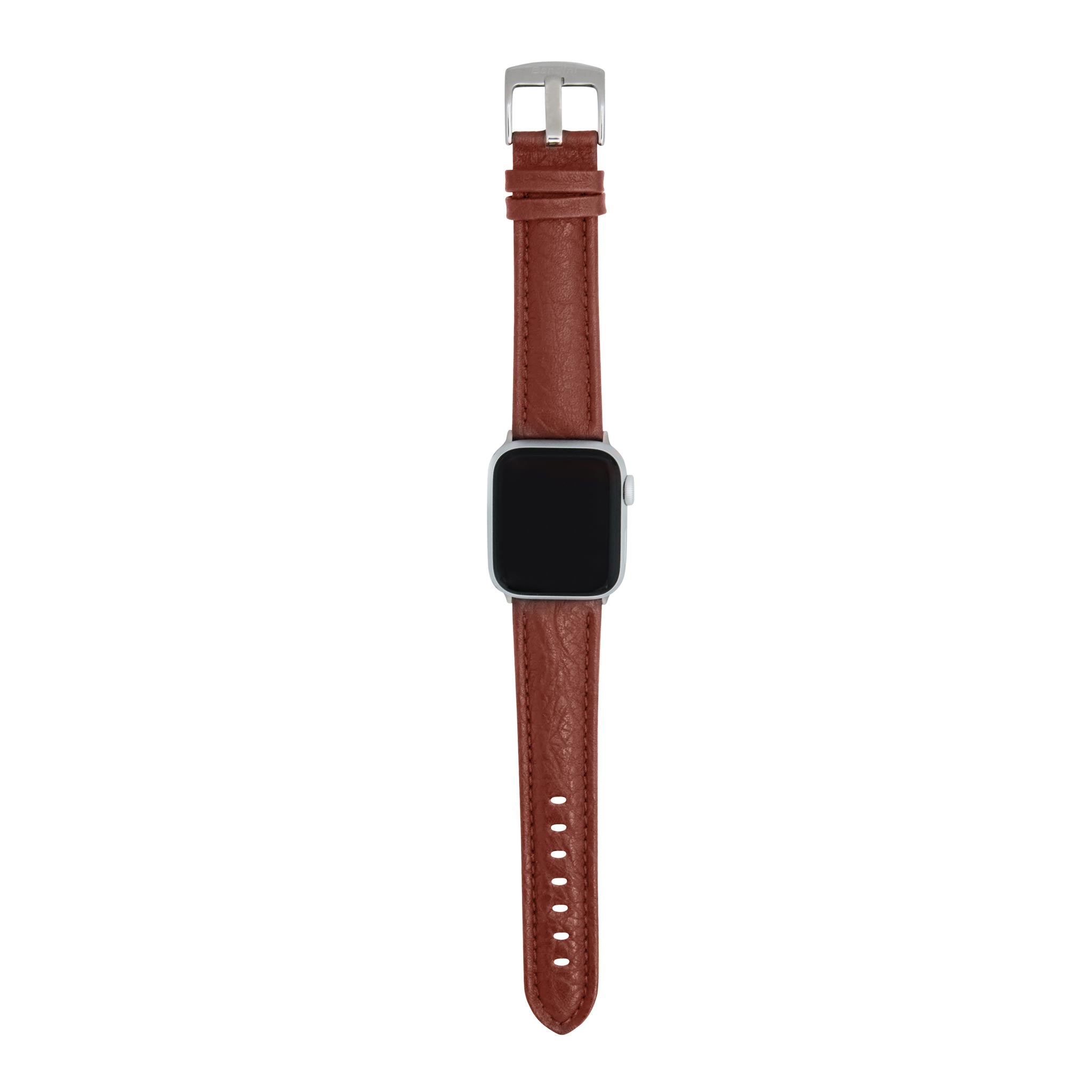 Bandini Mens Classic Padded Leather Watch Band for Apple Watch - Buffalo Pattern