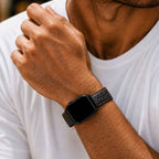 Bandini Leather Rally Racing Watch Band for Apple Watch - Black Buckle