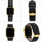 Bandini Leather Rally Racing Watch Band for Apple Watch - Gold Buckle