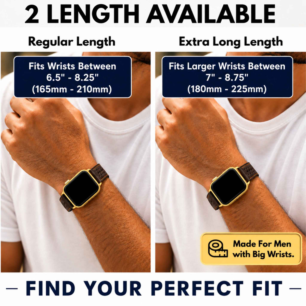 Bandini Leather Rally Racing Watch Band for Apple Watch - Gold Buckle