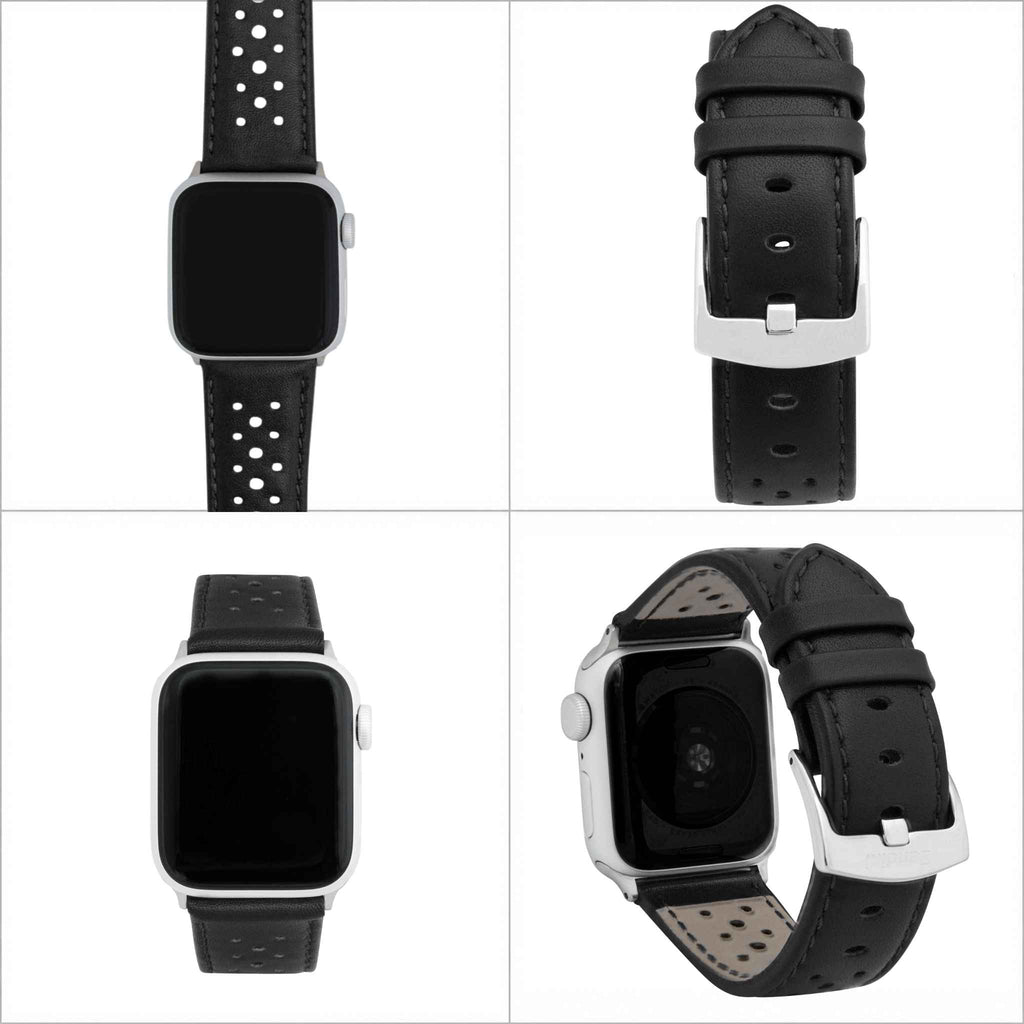 Leather Rally Strap for Apple Watch, Perforated Racing Band – Standard & Extra Long