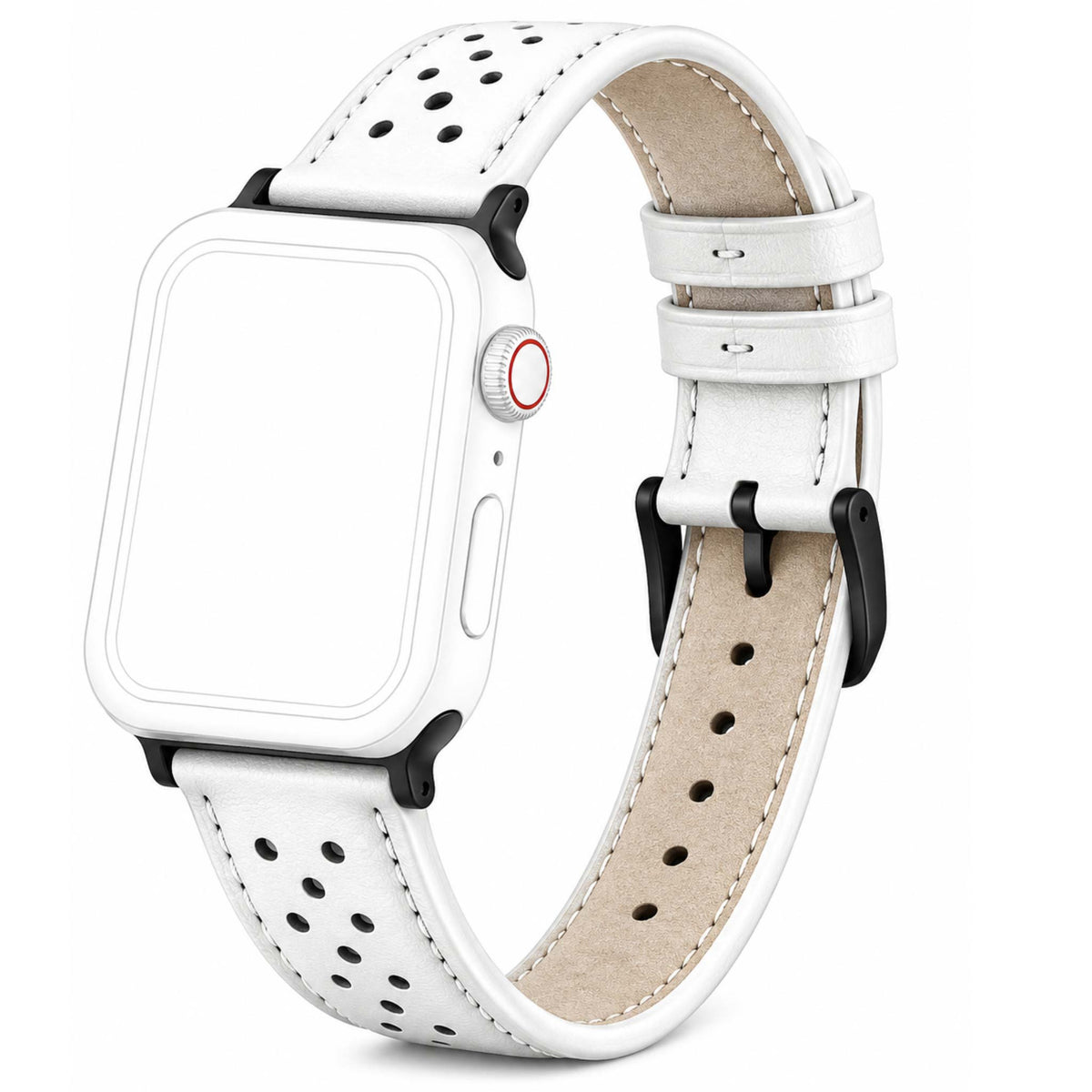 Bandini Leather Rally Racing Watch Band for Apple Watch - Black Buckle