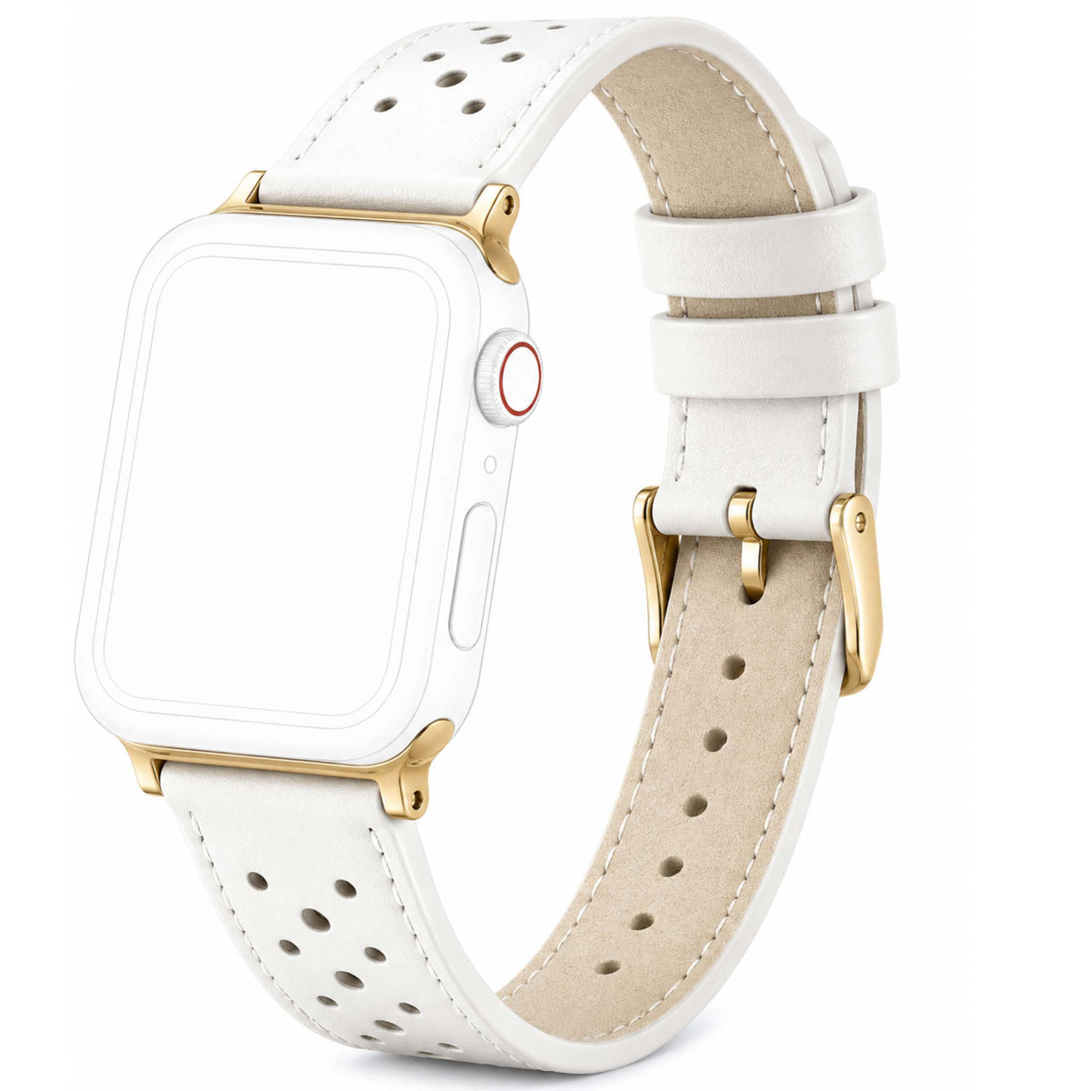 Bandini Leather Rally Racing Watch Band for Apple Watch - Gold Buckle