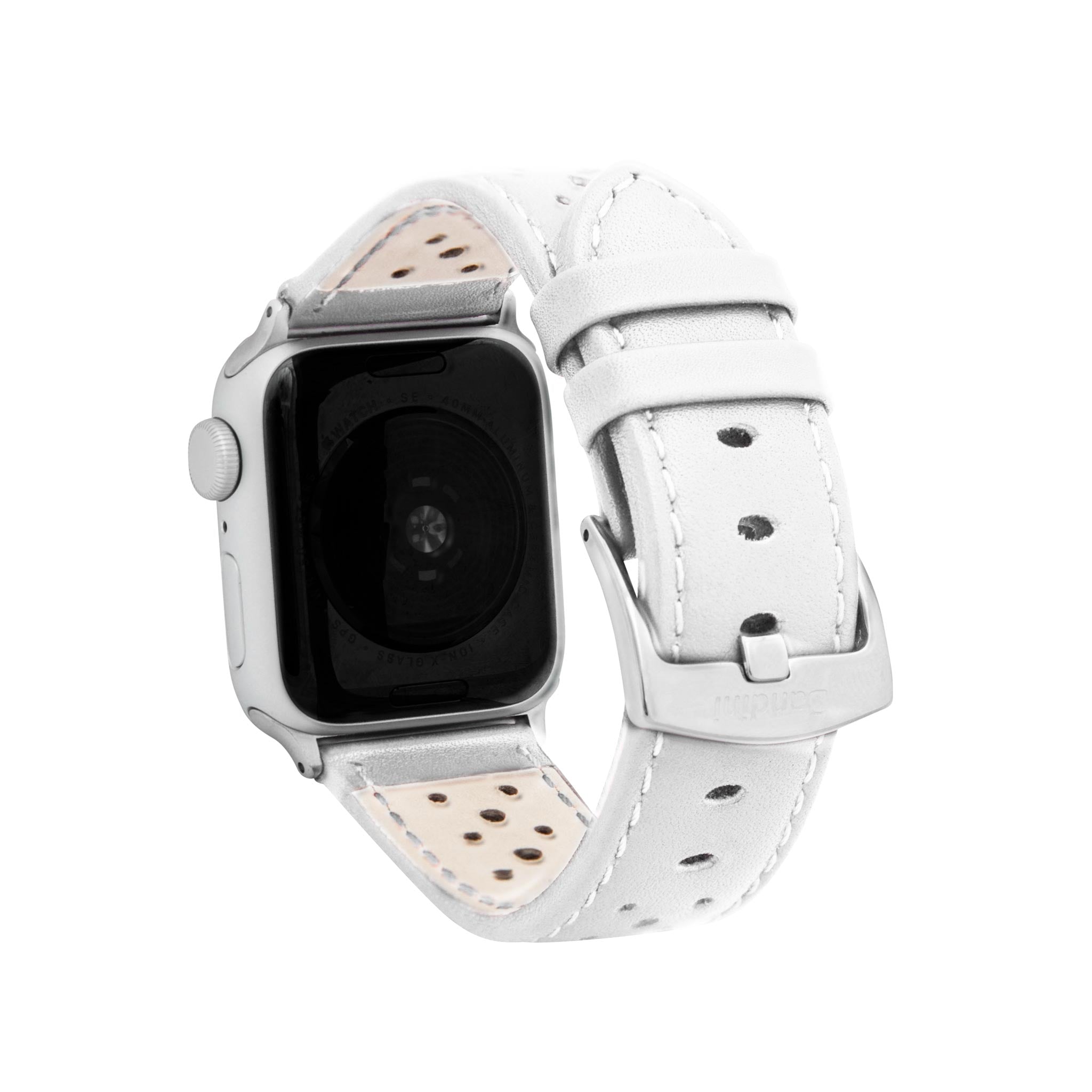 Bandini Leather Rally Racing Watch Band for Apple Watch - Silver Buckle