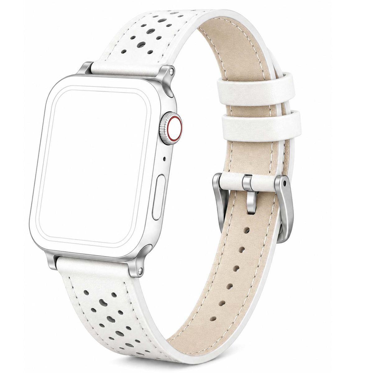 Bandini Leather Rally Racing Watch Band for Apple Watch - Silver Buckle