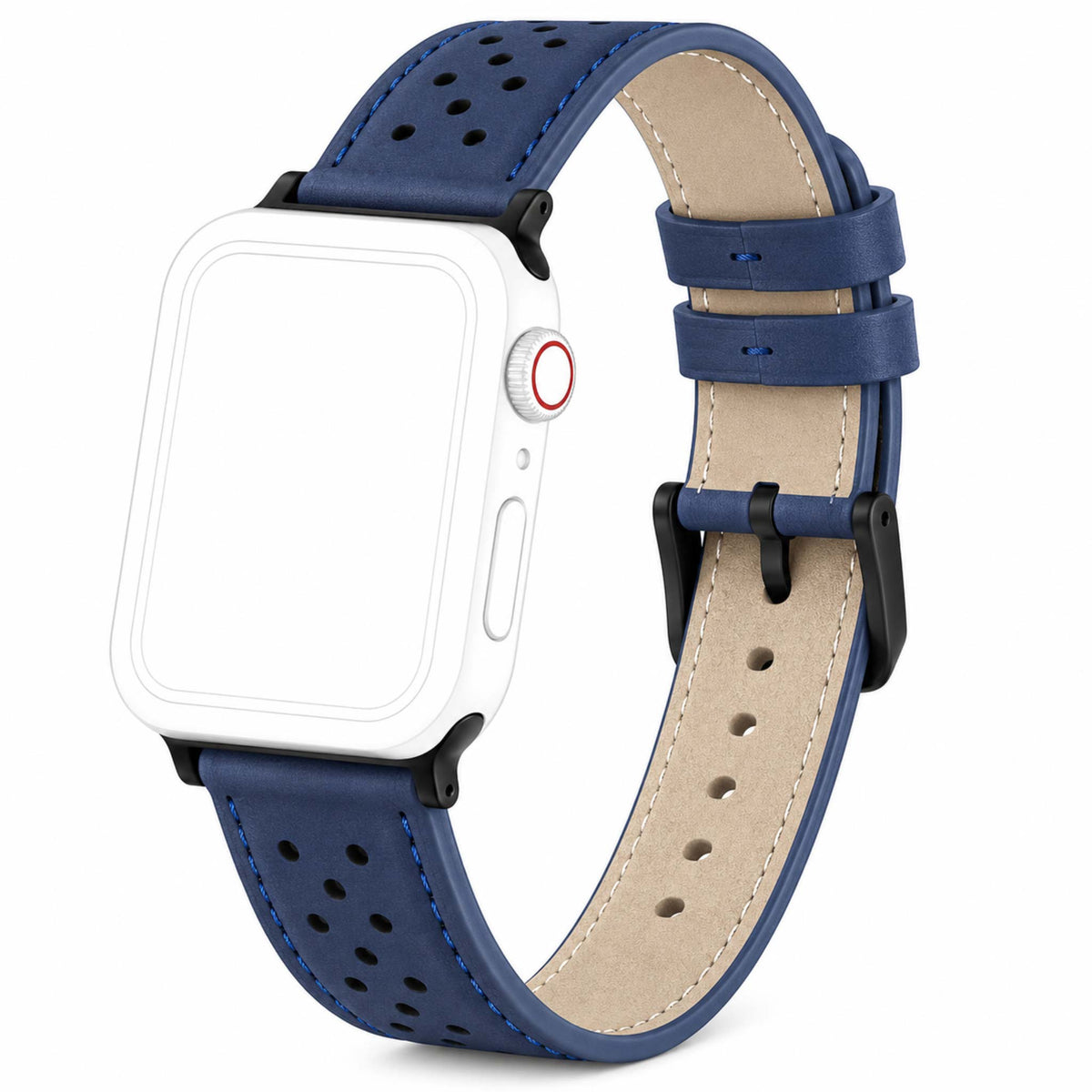 Bandini Leather Rally Racing Watch Band for Apple Watch - Black Buckle