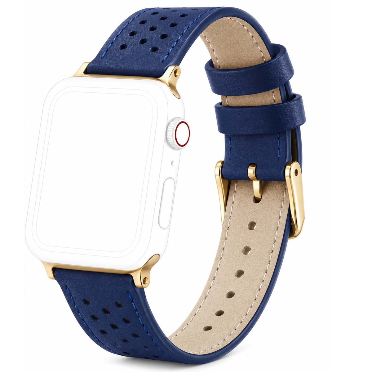 Bandini Leather Rally Racing Watch Band for Apple Watch - Gold Buckle