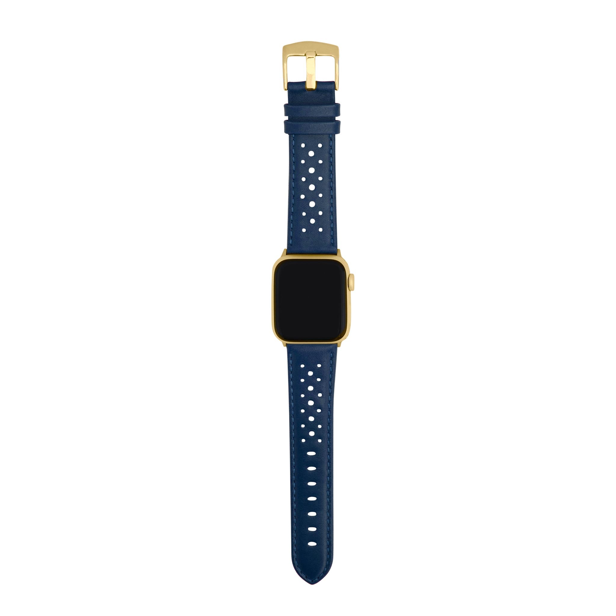 Bandini Leather Rally Racing Watch Band for Apple Watch - Gold Buckle