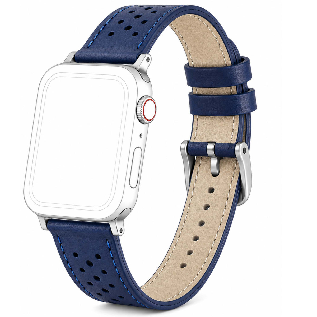Bandini Leather Rally Racing Watch Band for Apple Watch - Silver Buckle