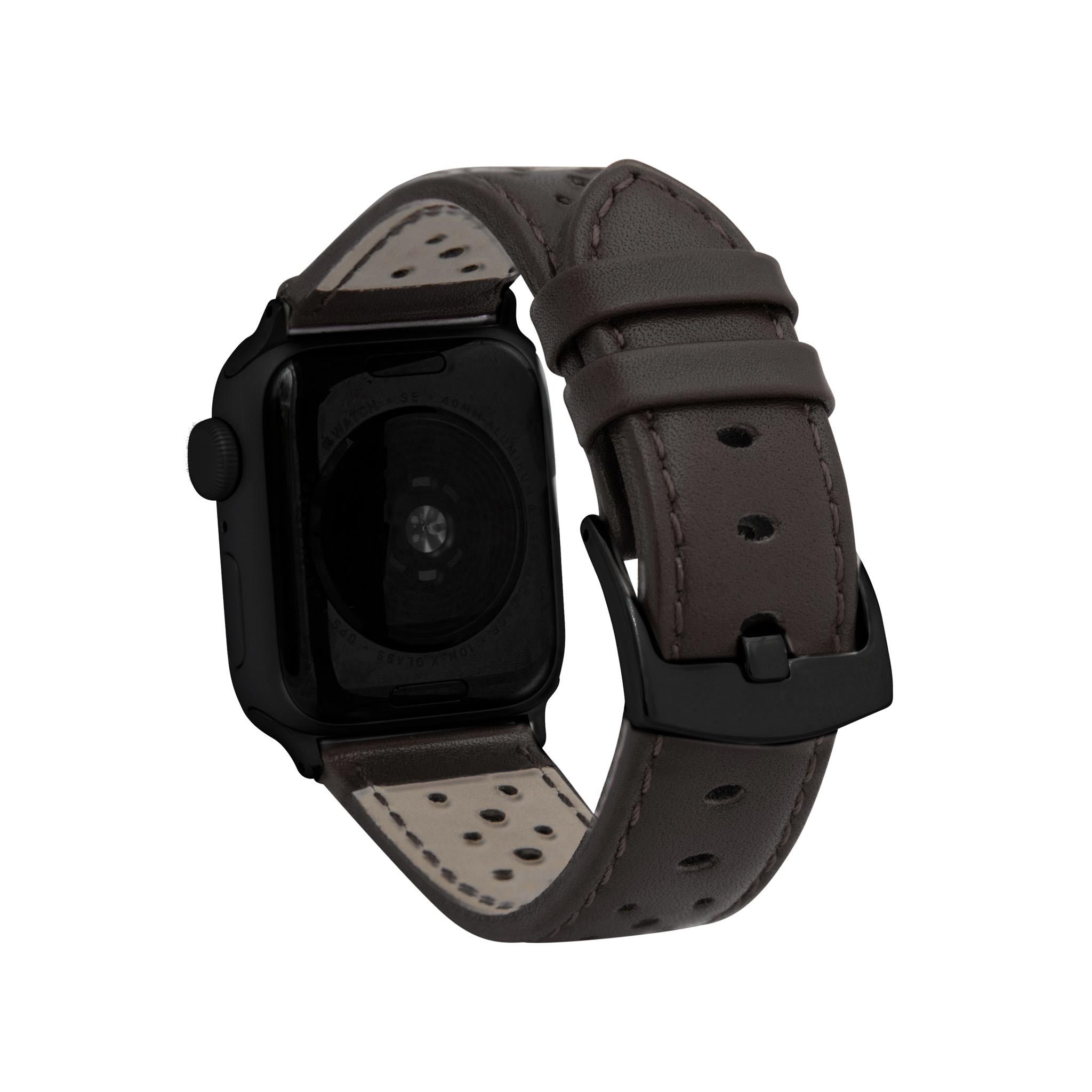 Bandini Leather Rally Racing Watch Band for Apple Watch - Black Buckle