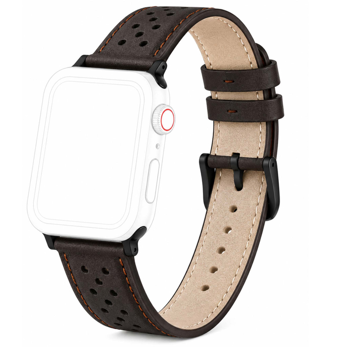 Bandini Leather Rally Racing Watch Band for Apple Watch - Black Buckle
