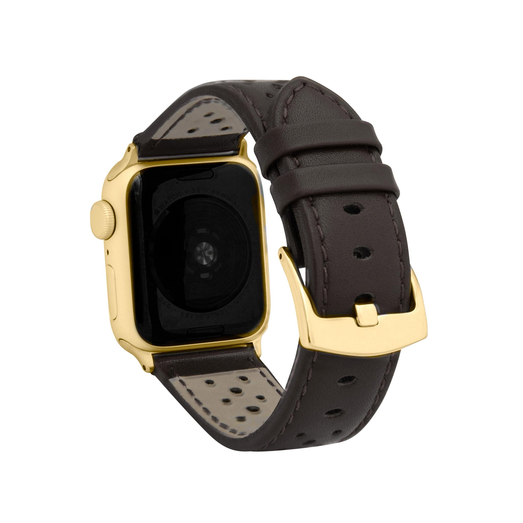 Bandini Leather Rally Racing Watch Band for Apple Watch - Gold Buckle