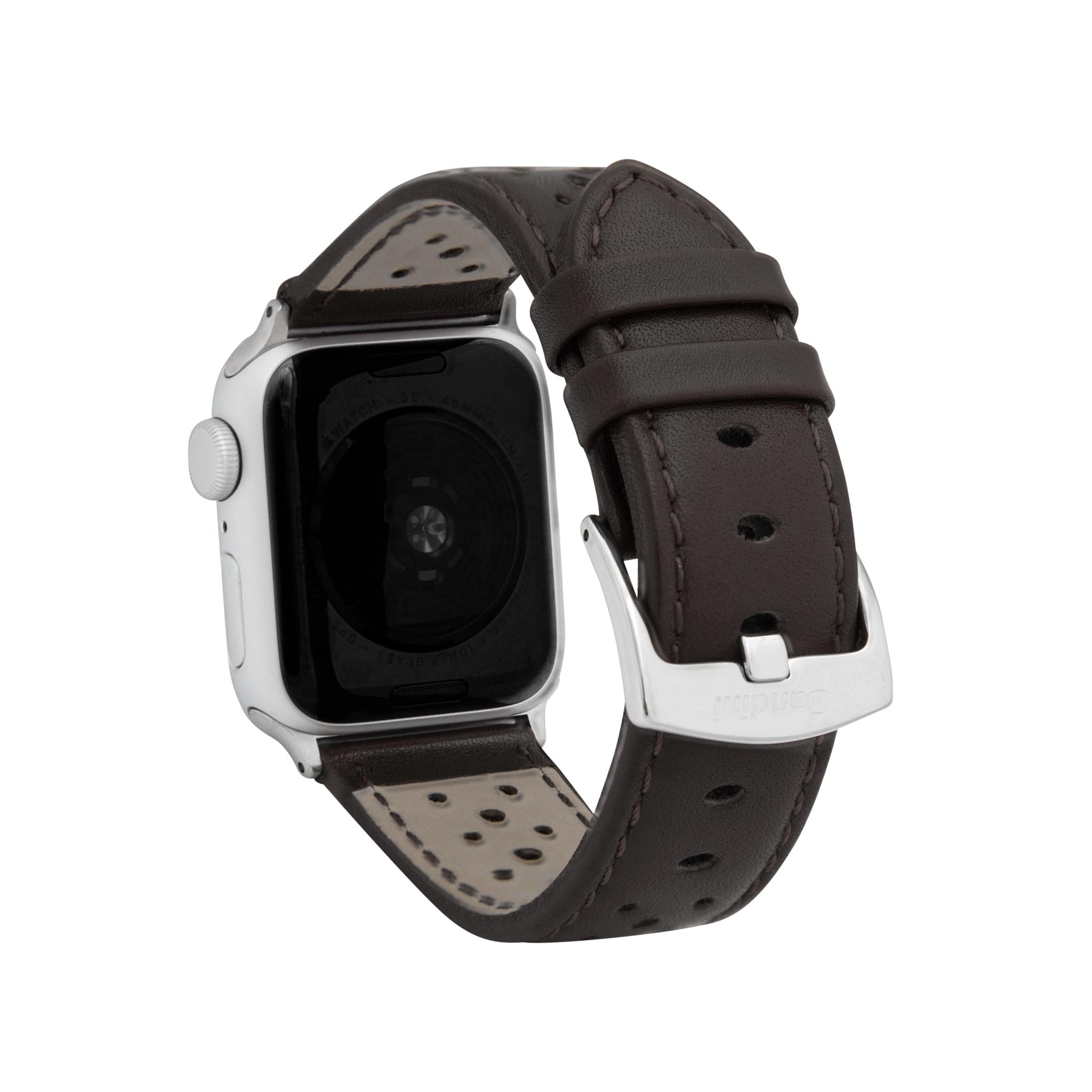 Bandini Leather Rally Racing Watch Band for Apple Watch - Silver Buckle