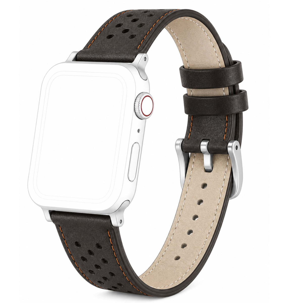 Bandini Leather Rally Racing Watch Band for Apple Watch - Silver Buckle