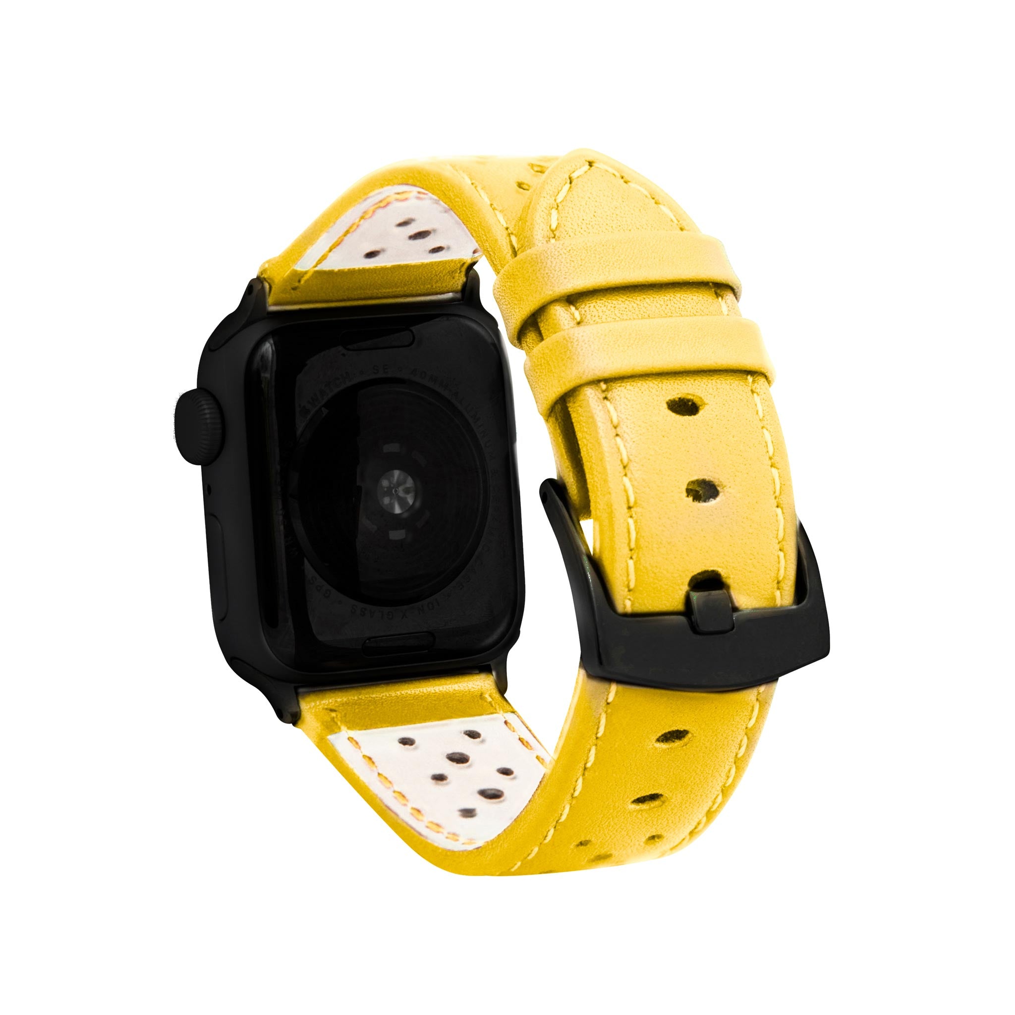 Bandini Leather Rally Racing Watch Band for Apple Watch - Black Buckle