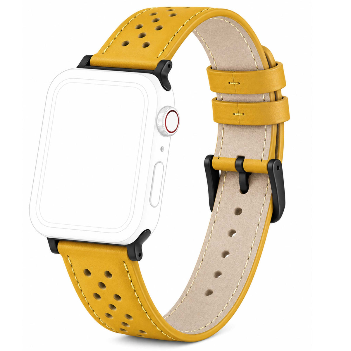 Bandini Leather Rally Racing Watch Band for Apple Watch - Black Buckle